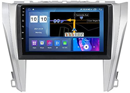 Navigatore satellitare per Auto Android 10.0 Doppio DIN per Toyota Camry 2015-2017 Navigazione 9 Pollici unità Principale MP5 Lettore multimediale Radio Ricevitore Video con 4G WiFi DSP CarplayVI