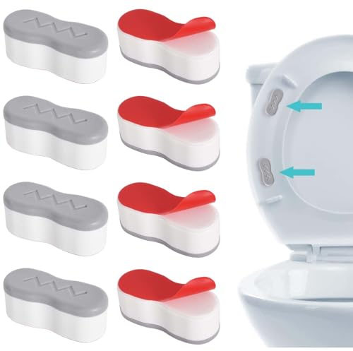 Colexy Tampons Abattant WC, 8 Pièces Patins Pour De Toilette, Pare-chocs Siège Toilette Universels, Silencieux Évitement Collision Tampon WC Avec Adhésif Puissant, Patins pour Abattant WC