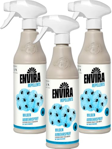 Envira Milbenspray für Matratzen 3 x 500 ml - wirksam gegen Milben | Anti Milben Spray gegen Hausstaubmilben - Milbenschutz für Allergiker, dezenter Zitrusduft, geruchsarm