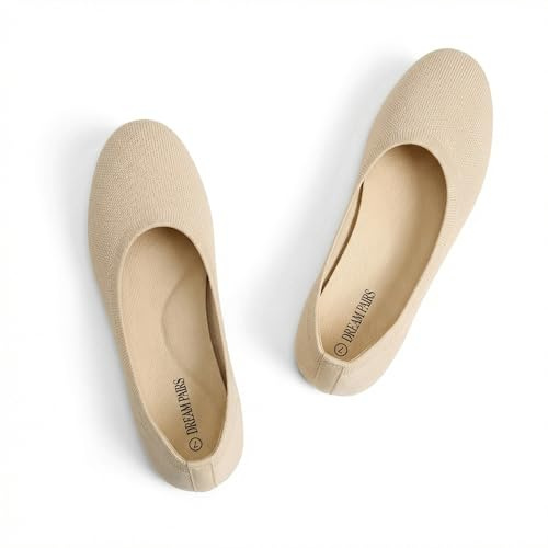 DREAM PAIRS Ballerines Femmes Flexible Chaussure de Plates Confortables Ballerine Respirant et Antidérapant pour Conduite Marche,Size 41,Nu,SDFA2423W