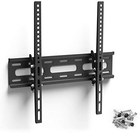 Hama TV Wandhalterung, neigbar, 32-75 Zoll, bis 40kg | TV Wandhalterung schwarz, VESA 50x50 bis VESA 400x400, mit fischer-Dübeln