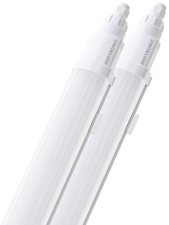 HOFTRONIC - Q-Series - 2er LED Feuchtraumleuchte 150cm - IP65-48W 5760 Lumen - 6500K Kaltweiß - IK08 - Verknüpfbar Schnellverbindung - Kellerleuchte, Feuchtraum Wannenleuchte