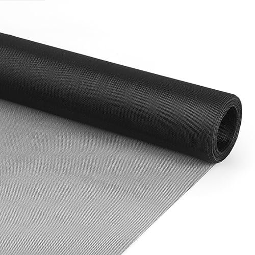 Maille Moustiquaire Fenetre 1.2x15m, Filet Protection Découpable Indéchirable Rouleau Moustiquaire, pour porte et Fenetre.- Noir