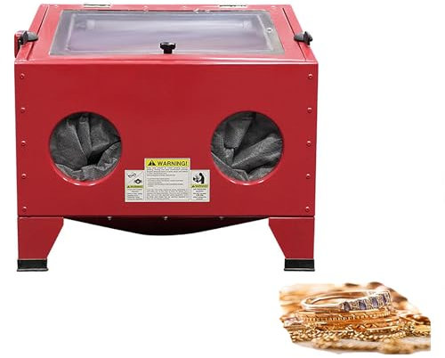 LBMED Armoire Sablage 90L, Sableuse Dentaire Professionnelle À LED avec Cloison Creuse Intégrée, Consommation d'air 6-25CFM Et Pression 75-125psi, Empêche Scientifiquement Propagation Poussière