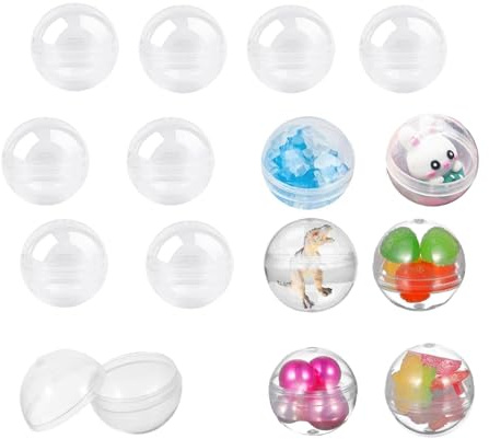 120 pezzi di Palle riempibili, Palline rotonde vuote, Palla di plastica acrilico,Sfera plastica trasparente,Palline trasparenti apribili,Pallinein acrilico,per riempire gli addobbia 28mm