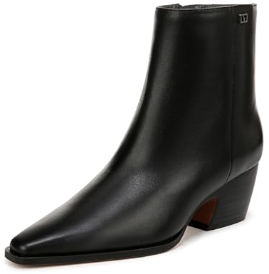 Franco Sarto Womens Vivian Pointed Toe Ankle Bootie Black Smooth Leather 8 M