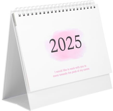 STOBOK Englischer Tischkalender Stehend Monatskalender Für Schreibtisch Büro Homeoffice Praktischer Desktop-kalender Mit Spiralbindung Und Kompakter Basis Zum Planen Und Dekorieren