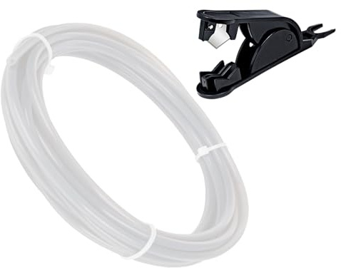JUUPINE PTFE tube 3m fittings with cutter white PTFE tube 2.5mmx4mm for Bambulab X1, X1C, X1E, P1P, P1S, A1，A1mini 3D printer extruder for 1.75mm 3D printer filament