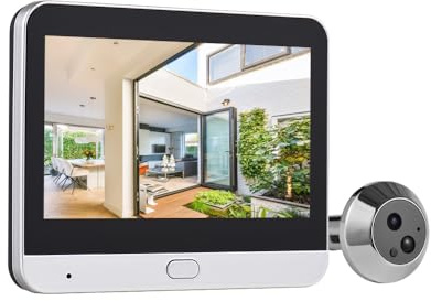 Irishom Wireless Video Doorbell with Peephole Camera 4.3-inch Display 2.4G WiFi APP 1080P 120° Visible Night Vision Peephole Camera with Auto-Sensing Motion Detection Surveillance Intercom