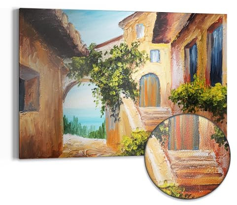 DEQORI Metall Magnettafel | 60x40 cm cm groß | Motiv Sonnige Gassen | Whiteboard für alle Magnete | Magnetboard Wand-Tafel für Küche & Büro | Design Magnetwand Pinnwand magnetisch