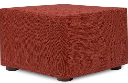 ECOMMERC3 | Housse pour Pouf 40 x 40 cm, Super élastique bi-élastique – Housse de Pouf Couleur écru Protecteur Respirant Anti-Usure, Facile à Installer et à enlever Une adaptabilité maximale et Une
