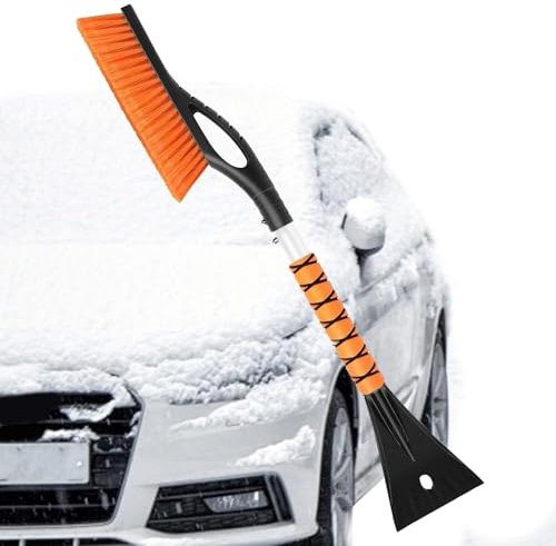 wiroouia Raschiaghiaccio per Parabrezza, raschietti per Ghiaccio per Parabrezza Auto,Raschiaghiaccio in Alluminio Spazzola da Neve Staccabile per Parabrezza - per Auto ergonomici per