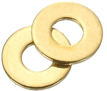 sourcing map Rondelle piatte M2, 240 rondelle piatte ad anello in ottone, diametro esterno 5 mm, spessore 0,4 mm, anello di tenuta in metallo per viti, bulloni e dadi