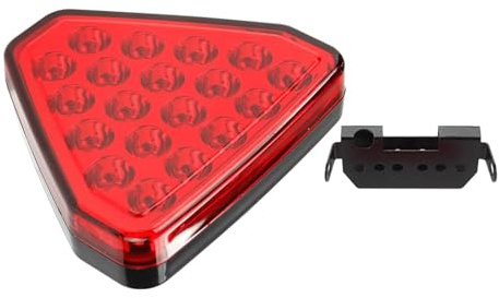 Luci Terzo Stop Universale 19 LED Luce Segnale Freno F1 Stile Triangolo Auto Posteriore Terza Luci Stop Auto Coda Avvertimento Lampada 12V Per JDM Per BBA Auto Terza Luce Stop Freno(Rosso)