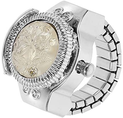 TOVINANNA Fingeruhr für Damen Modischer Uhrenring Dekorative Quarzuhr mit Kreativer Handwerkskunst Vintage Ringuhr für