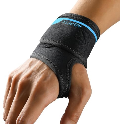 AGPTEK Breathable Wrist Support for Tendon Relief & Mild Carpal Tunnel, Ultralight Arthritis Wrist Brace with Soft Fabric, No Splint for Office Gym Tennis,One Size Fits Most (13-20cm), Right