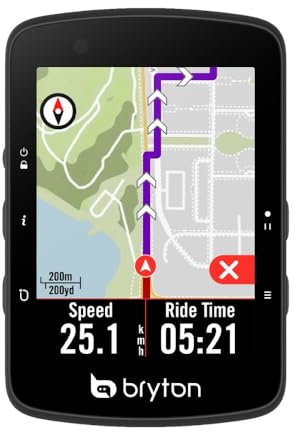 Bryton Rider 650 GPS-Fahrradcomputer, 2,8 Farb-Touchscreen, bis zu 33 Stunden Akkulaufzeit, vorinstallierte Europakarten, Abbiegen-Navigation, automatische Helligkeitsanpassung, ANT+/BLE
