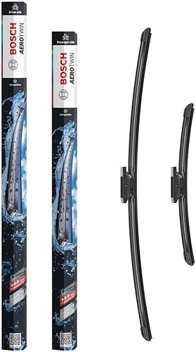 Bosch Aerotwin Aerotwin eA 868 S - Jeu de 2 Balais d'essuie-glaces de Remplacement Avant - Livrés avec Adaptateur Pré-assemblé - 650 mm / 340 mm - Boîte réduite pour moins de déchets