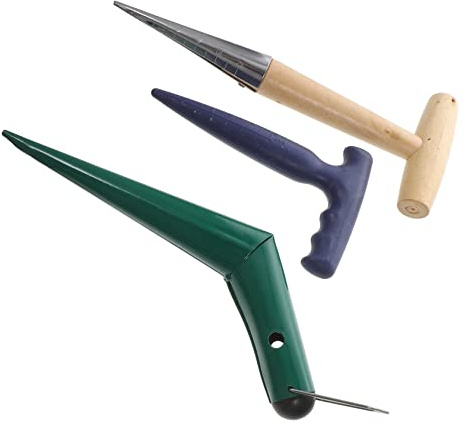 POPETPOP Piantatoio da 3 Pezzi in Inossidabile Attrezzo per Semina e Trapianto Perforatrice per Ergonomica per Giardinaggio e Coltivazione