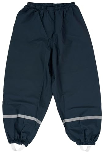 Zouwel Pantaloni da pioggia unisex per bambini, sfoderati, antivento e impermeabili, per ragazzi e ragazze, ideali per pioggia e fango, Blu mare, 134-140
