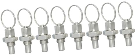 DIYEAH 8 pcs Stainless Steel Spring Plunger Pins Retractable Safety Index Pins for Industrial Equipment Mold Automotive Cabinet Use and Easy to Install
