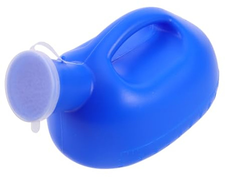 Orinatoio Uomo Portatile in Plastica Blu, 2000ml, Coperchio | Contenitore Urine da Viaggio, Maniglia Sigillata, Design Anti Perdita, per Casa e Spostamenti