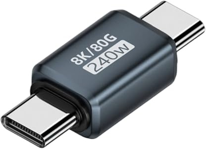Guaber Adaptateur USB.0 en Aluminium pour La Sortie Vidéo 8K60Hz Et La Compatibilité des Périphériques Multiples 240W De Livraison De Puissance USB C Convertisseur