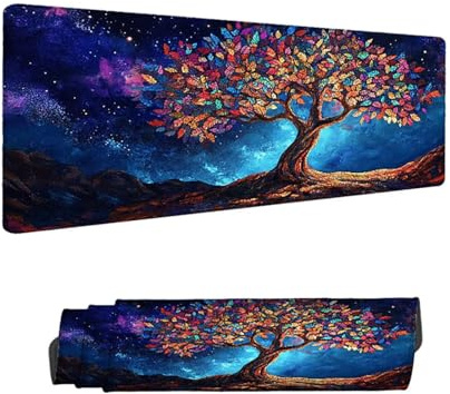 Alfombrilla de Ratón para Juegos, Color Alfombrilla Ratón XXL 1500 x 800 MM,Árbol Escritorio Desk Mat, Mouse Pad con Superficie Suave y Base de Goma Antideslizante, para Oficina Gaming en Casa H-5694