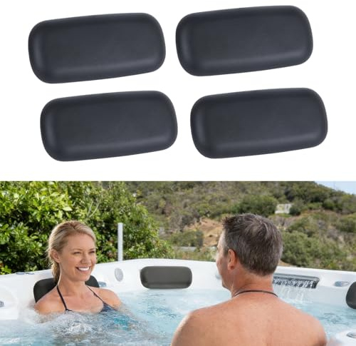 QVEEQ 4 Pack Hot Tub Headrest Replacement for Master Spa,Masx540720 Hot Tub Master Spas Pillow Starting in 2009 Htcp8-05-0094 / X540720 Dual-Pin Design is Black Flat Pillow | for Master Spa,Masx540720 Hot Tub Master Spas Pillow Starting in 2009 Htcp8-05-0094 / X540720 Dual-Pin Design