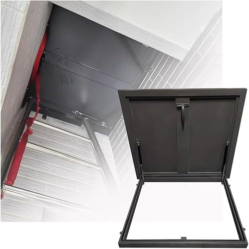 Låst vindskyddsdörr Fyrkantig takfönster i metall for underhållslucka for utomhusloft(90x90CM/35.4x35.4in)