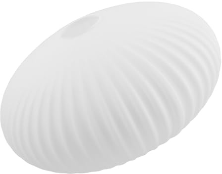 ROMISBABA Abat-jour Suspendu en Verre Blanc Rond à Rayures, Diffuseur de Lumière Vintage pour Salle de Bain ou Chambre, Globe en Verre de Remplacement Anti-éblouissement