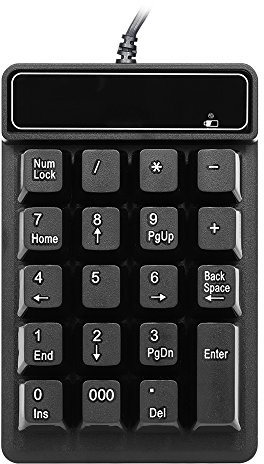 Tastierino numerico USB cablato meccanico al tatto 19 tasti Pad impermeabile design ergonomico per laptop desktop PC notebook