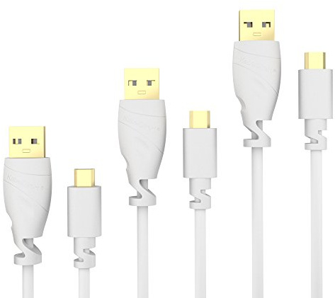 KabelDirekt – 3x 1m Câble Micro USB (USB 2.0, câble de charge et synchro, blanc)