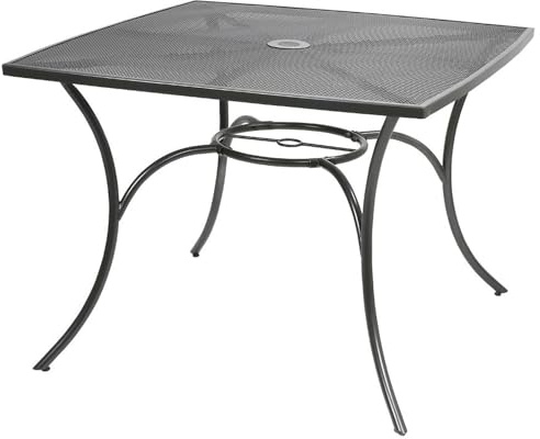 Metall Gartentisch 100 cm Balkontisch Terrassentisch Rund Grau Outdoortisch | BURI Gartenmöbel wetterfest und pulverbeschichtet für Balkon, Terrasse und Outdoor mit stabiler, langlebiger Konstruktion
