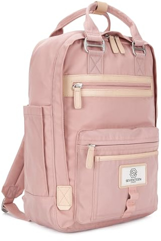 SEVENTEEN LONDON - Moderner, schlichter Unisex-Rucksack 'Wimbledon' im skandinavischen Stil - perfekt für einen Laptop bis zu 13 Zoll, Rosa, L, Modern, einfach