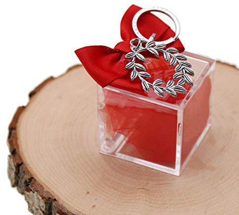 Viale Magico Bomboniere Laurea Confezionate su Plexiglass Portachiave Corona D'Alloro Retrò KIT 10 PEZZI (PG309P)