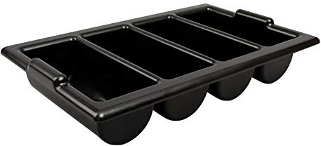 We Can Source It Ltd - Heavy Duty Black Cutlery Tray – Stackable Plastic Organizer for Catering, Restaurants & Kitchens – Durable Storage Solution with Deep Compartments for Efficient Organization