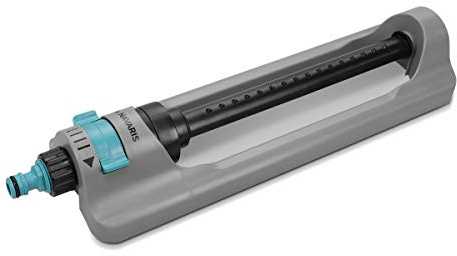 Navaris Irrigatore Oscillante per Innaffiamento Giardino - Area Irrigazione Fino a 350m² - Attacco Maschio 3/4'' per Tubo Acqua - Gittata 20m
