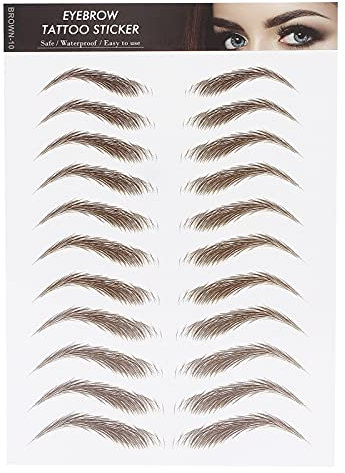 Adesivi per Tatuaggi per Sopracciglia Adesivo per Tatuaggio Professionale per la Cura del Sopracciglio Impermeabile Adesivo per il Trasferimento del Sopracciglio per le Donne(MARRONE-10)