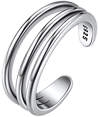 SILVERCUTE Justerbar tåring 925 sterlingsilver öppen tå ring minimalistisk fotled ring tå ring sommar strand fot smycke tillbehör för kvinnor flickor,