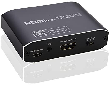 4K 60Hz HDMI- Kompatibel ljudkonverterare Extractor HDMI- Kompatibel med HDMI- Kompatibel 7. 1CH+ SPDIF+ 3,5 mm
