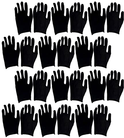 COHEALI 12paare Baumwoll Handschuhe Schwarz Griffhandschuhe Lagerhandschuhe Für Damen Nylonhandschuhe Baumwollhandschuhe Outdoorhandschuhe Herren Sicherheitshandschuhe Malerhandschuhe Sich