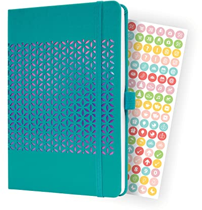 SIGEL J4215 Wochenkalender Jolie 2024, ca. A5, blau, Hardcover, Gummiband, Stiftschlaufe, Einstecktasche, 174 S., aus nachhaltigem Papier, Terminplaner