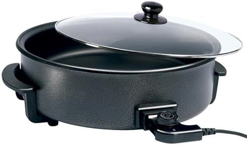 PAELLERA ELECTRICA SARTEN ELECTRICA TAMAÑO 36CM PROFUNDIDAD 7CM 1500W ANTIADHERENTE TERMOSTATO INDICADOR LED (36CM)