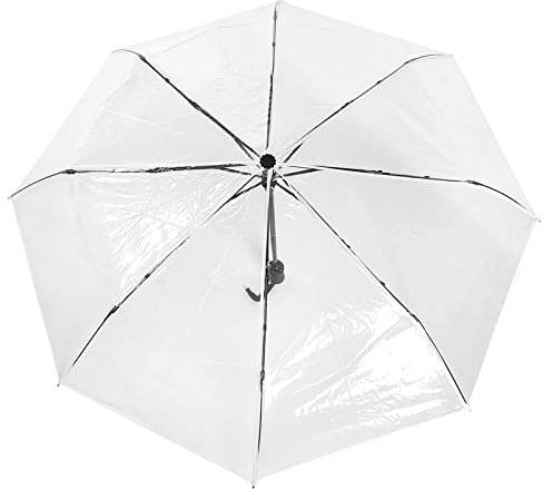 Yosoo Health Gear Transparenter Tragbarer Regen regenschirm. 8 Rippen Modische Leichte Automatische Drei Falten Faltung Voll Klar Auto Öffnen Für Outdoor Reise Hochzeit