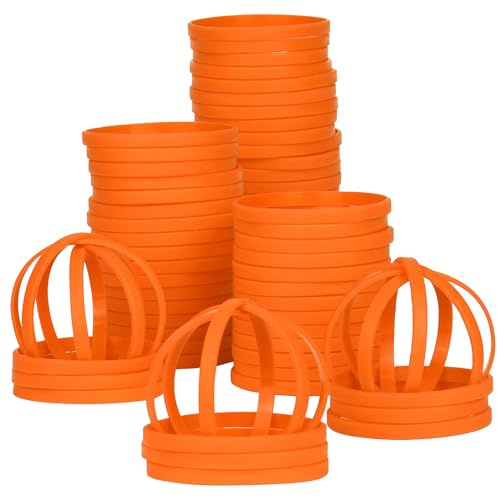 LVNRIDS 50 pezzi Braccialetti in silicone Arancione, 18 cm Lunghezza Braccialetti Elastici in Gomma per Bambini e Ragazzi, Bracciale Colorati per Feste, Eventi, Festival Musicali, Sport