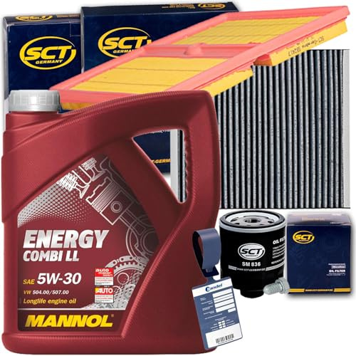 Filterset+Mannol 5W30 Öl | SM836+SB2417+SAK291+1113800100+Mn+Mannol 5W30 Öl für 1.0 Tsi Tfsi Polo 6R Fabia 3 A1 Ibiza