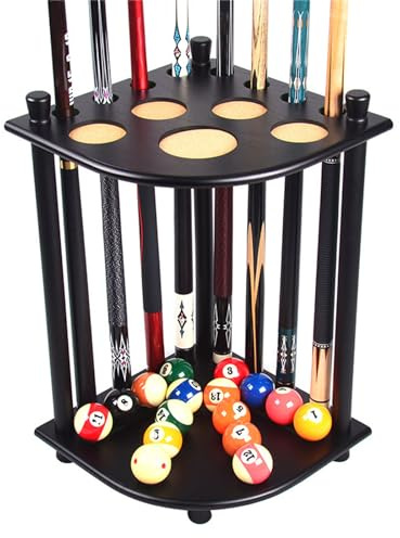 Lnlscle Golf-Billard-Racks, 8 Pool-Billardschläger und Ball-Bodenständer, Putter-Display-Halter, bodenstehende Organizer für den Innen-/Außenbereich von Home Club, Garage, Keller