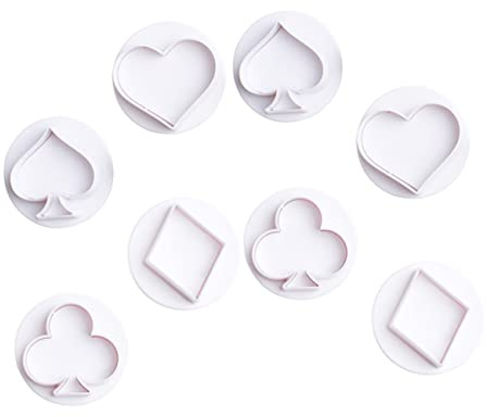 Playing Cards Cookie Cutters 8pcs Plastic Biscuit Embossing Mold