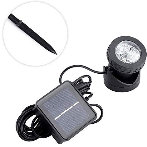 Mini Luci Solari Subacquee, 6 LED Impermeabilizzazione Faretto Solare, Sensore Luce Scuro Accensione Automatica Off Progettato per Giardini All'aperto Piscine Fontane per Stagni
